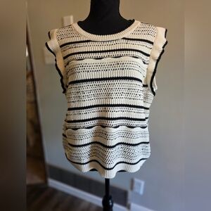 Design History Striped Sleeveless Knit Sweater